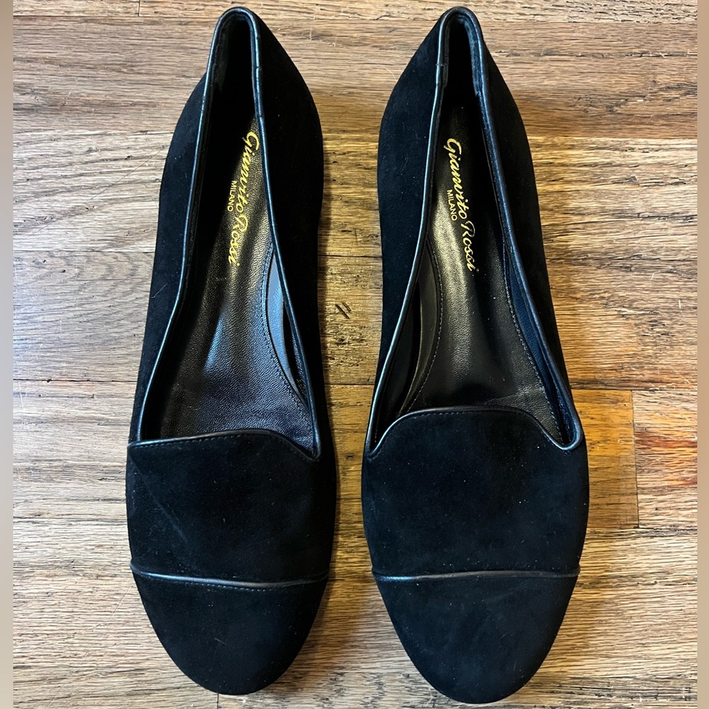 Gianvito Rossi Black Suede Loafers 37